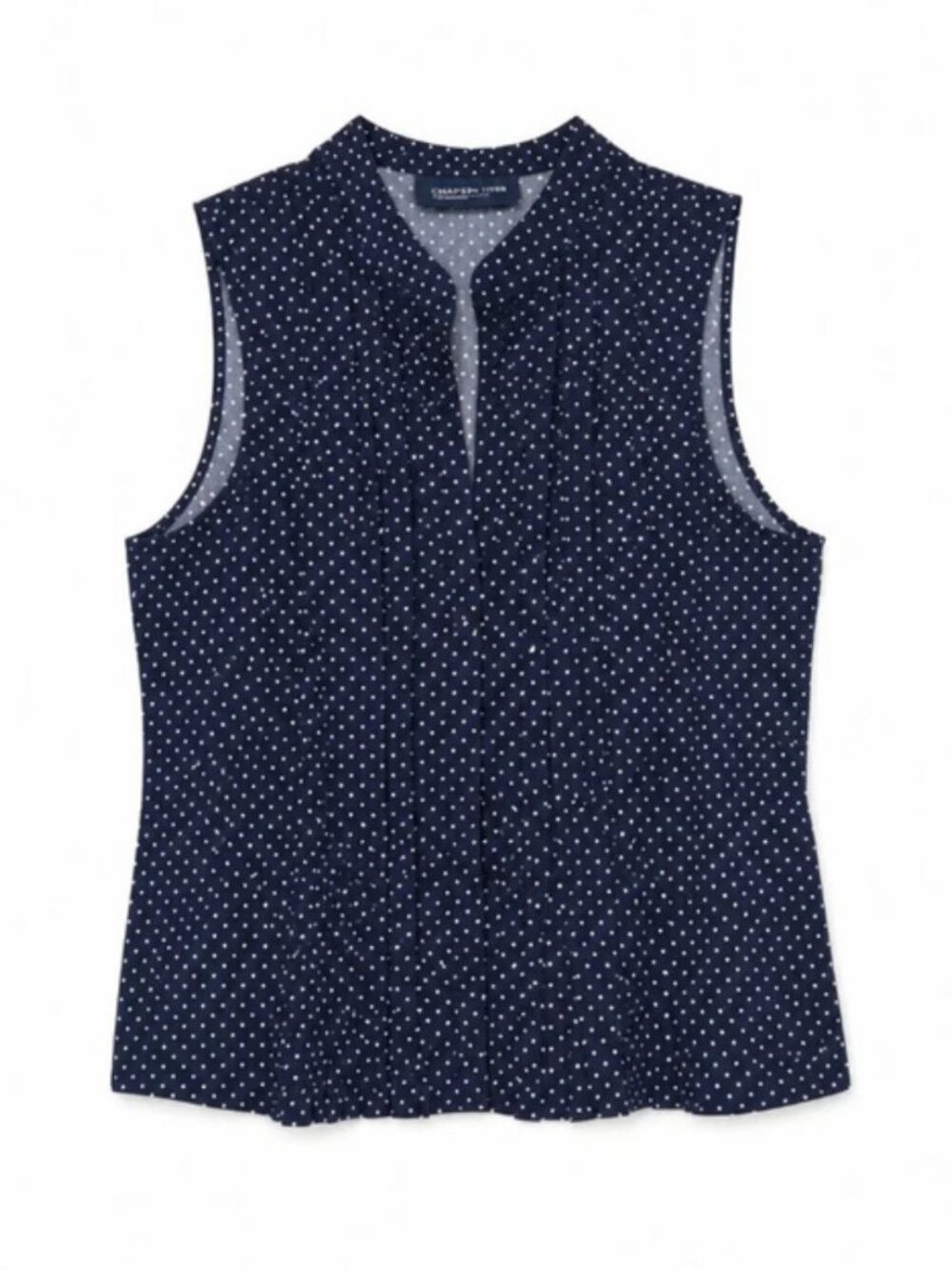 Jones NY Navy Polka Dot Top
